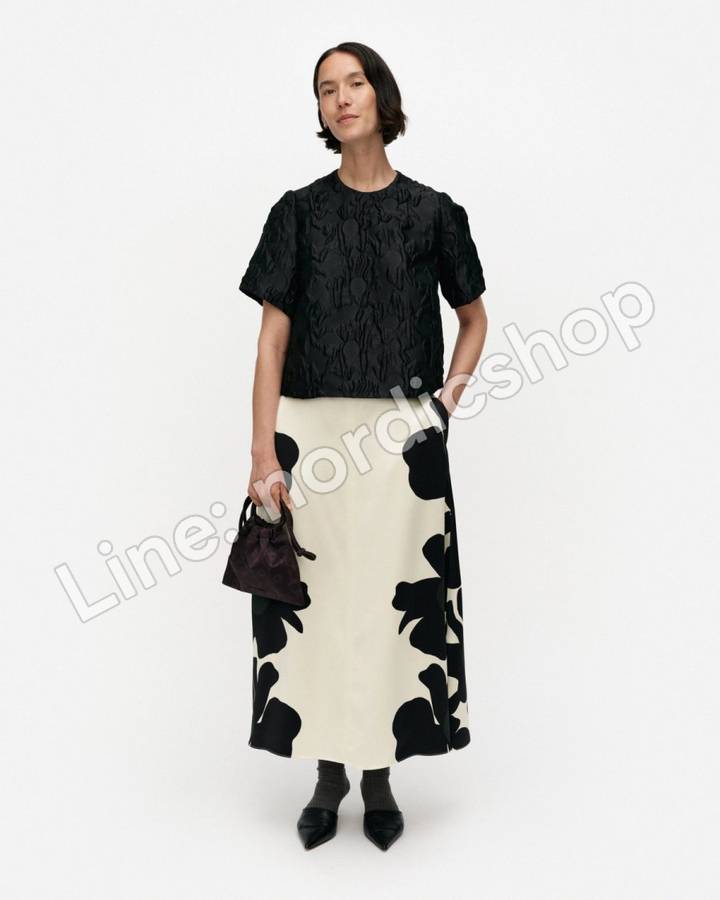 Marimekko Pimennys Lossi 裙子・淺黃、深灰、深綠