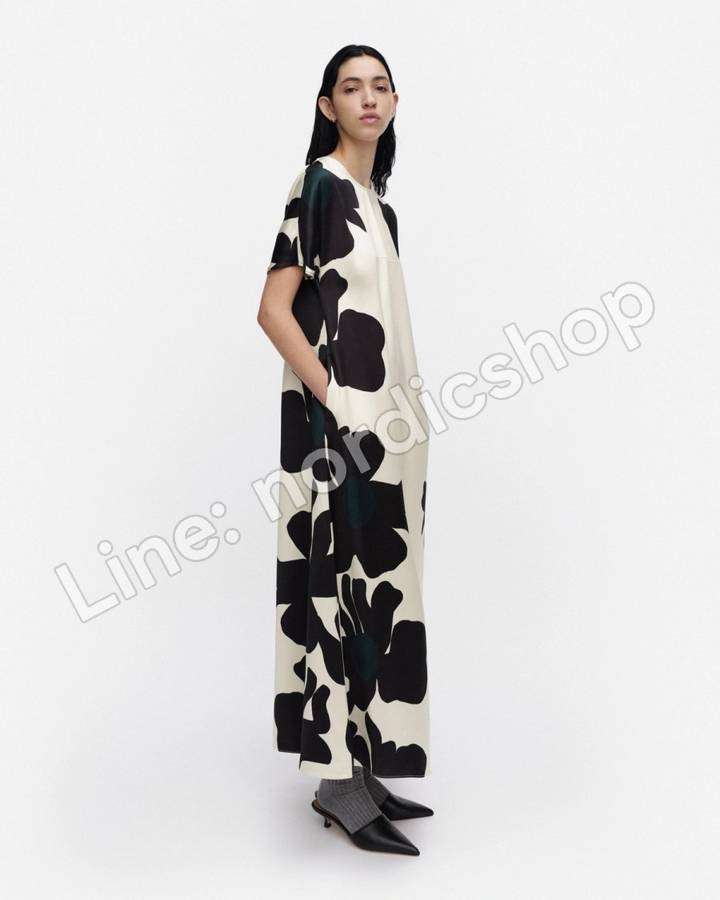 Marimekko Kohtalo Lossi 洋裝・淺黃、深灰、深綠（2）