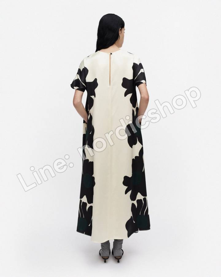 Marimekko Kohtalo Lossi 洋裝・淺黃、深灰、深綠（3）