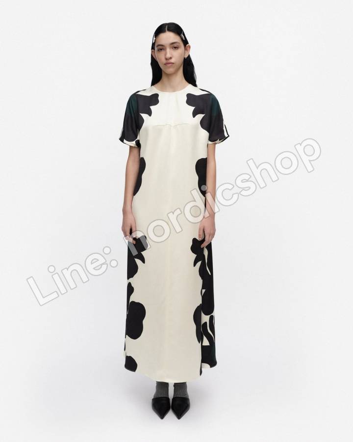 Marimekko Kohtalo Lossi 洋裝・淺黃、深灰、深綠