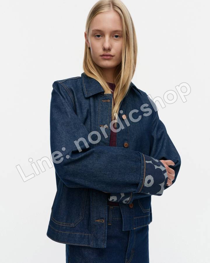 Marimekko Maridenim Käänteet Mini Unikko 牛仔外套・深靛藍(4)