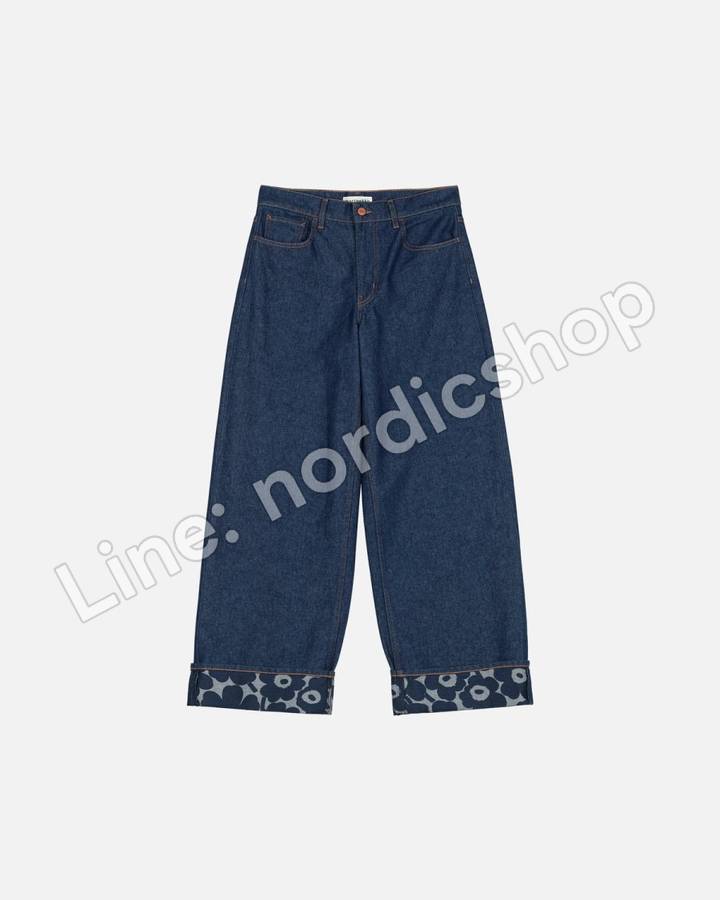 Marimekko Maridenim Loose Mini Unikko L 牛仔褲（長版褲長）・深靛藍（3）