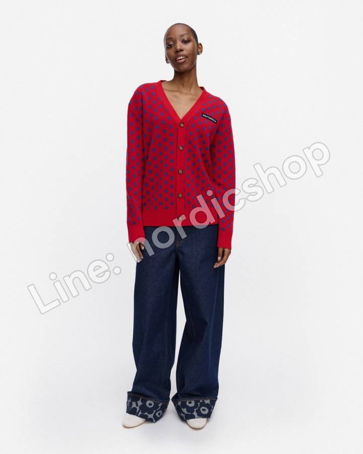 Marimekko RWS Sif Pallo Kioski 針織外套・紅色、藍色