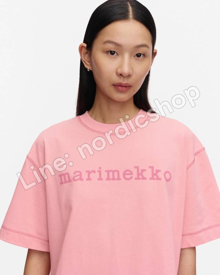 Marimekko Pyörteet Logo placement Kioski T恤・粉紅、玫瑰粉（4）