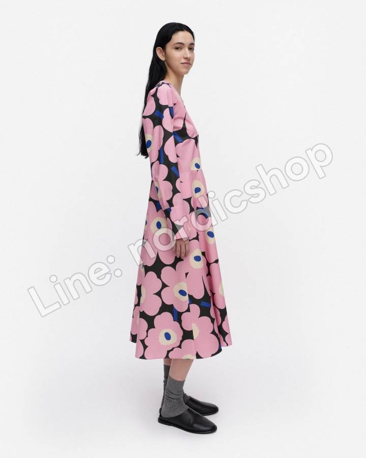 Marimekko Rohinna Unikko 洋裝・粉紅、綠色、藍色（2）