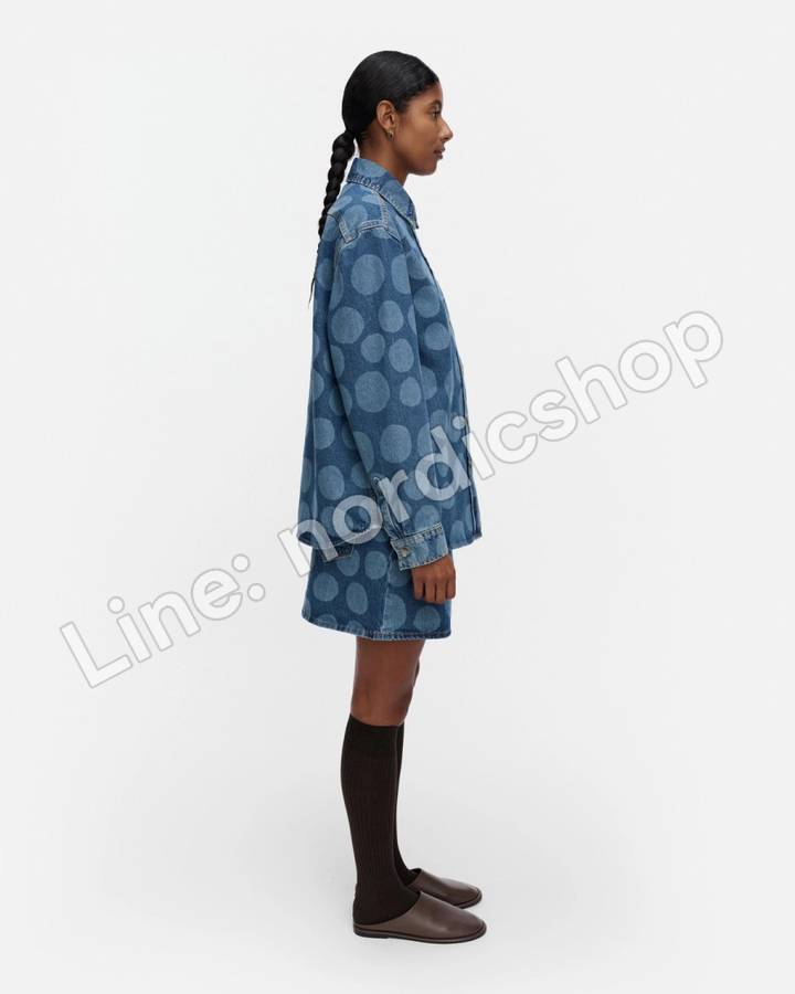 Marimekko Maridenim Vaihe Petrooli 牛仔襯衫・水洗靛藍（2）