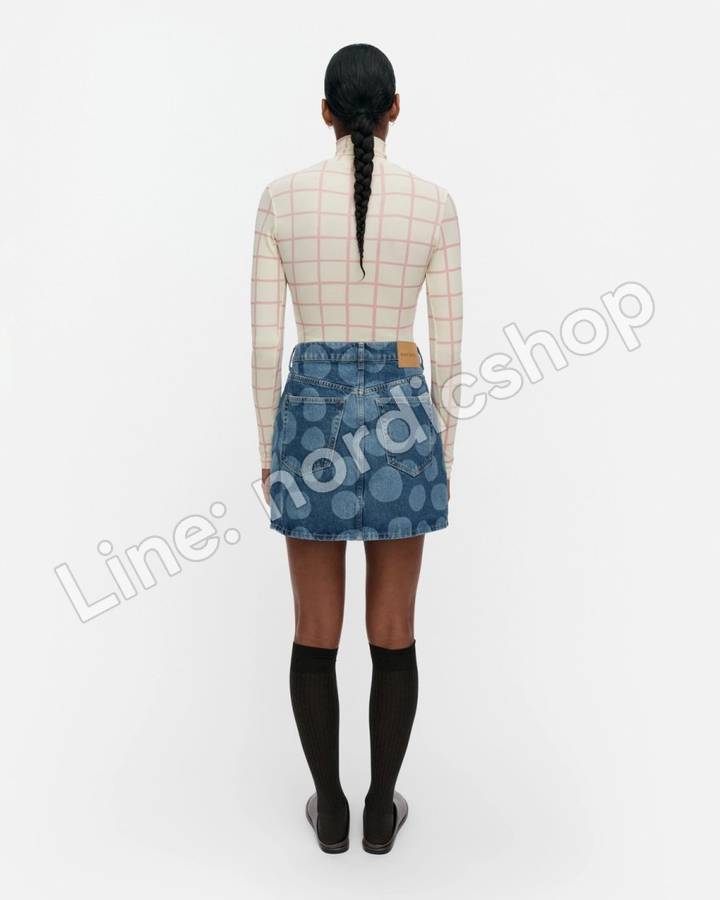 Marimekko Maridenim Ruudut Petrooli 裙子・水洗靛藍（3）