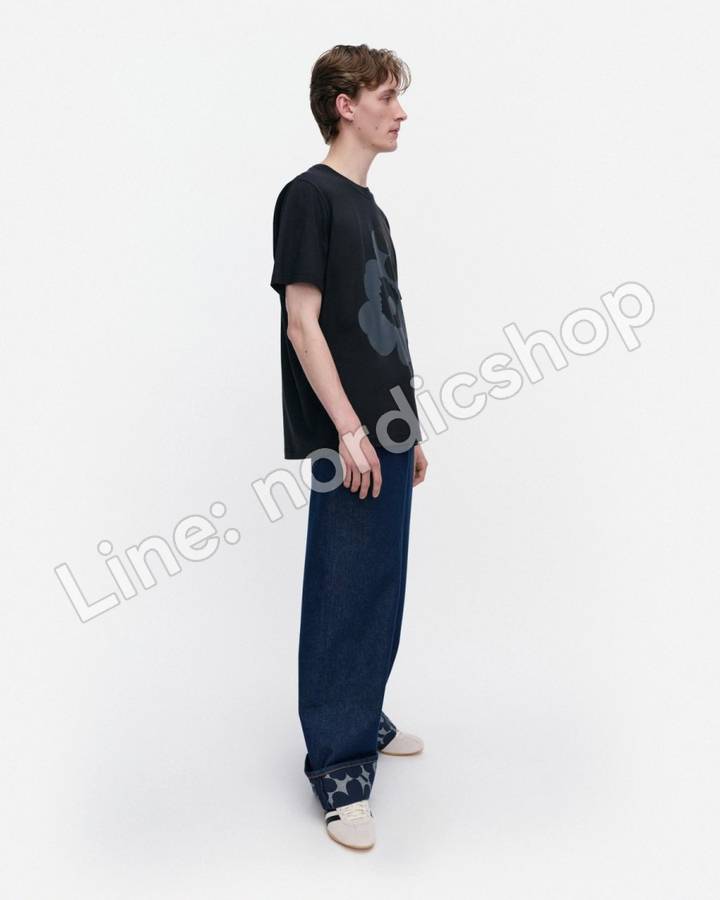 Marimekko Embla Unikko Placement Kioski T恤・黑色、灰色、深棕（2）