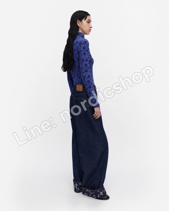 Marimekko Jäkälä Unikko 高領上衣・藍色、深藍（2）