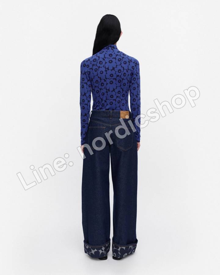 Marimekko Jäkälä Unikko 高領上衣・藍色、深藍（3）