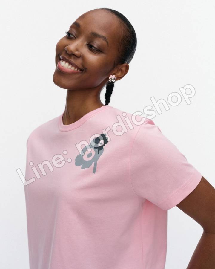 Marimekko Rauha Unikko Placement Kioski T恤・粉紅、灰色、深灰（4）