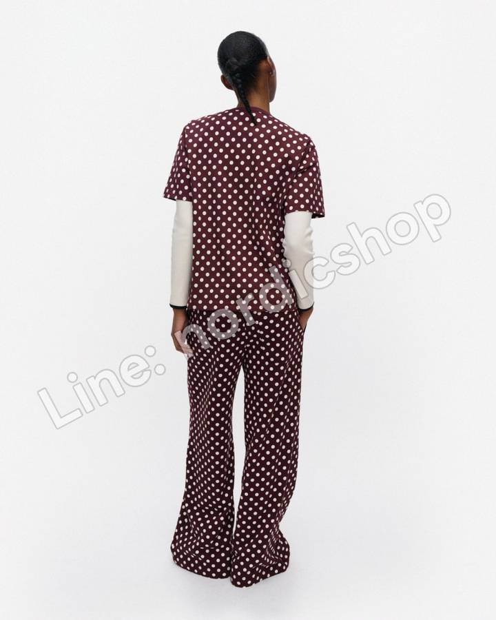 Marimekko Erna Pallo Kioski T恤・酒紅、米白（3）
