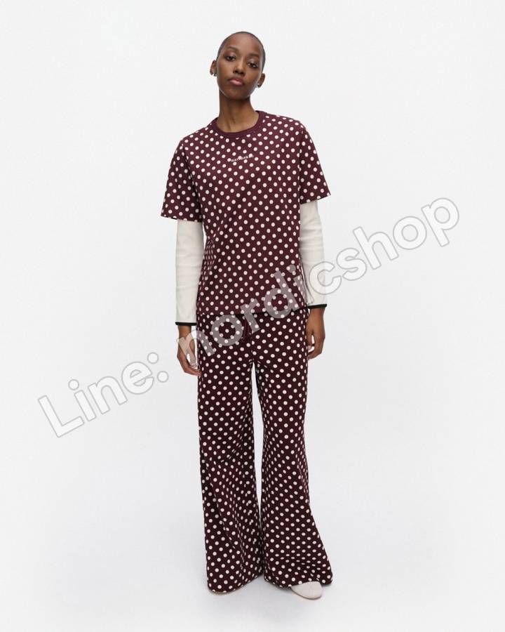 Marimekko Erna Pallo Kioski T恤・酒紅、米白