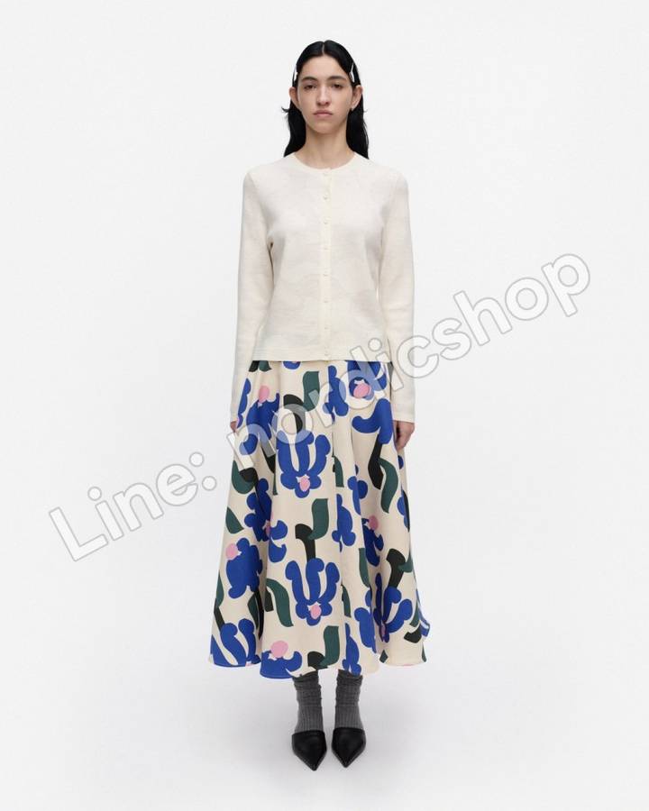 Marimekko Virittää Kukkahattu 裙子・米色、綠色、藍色