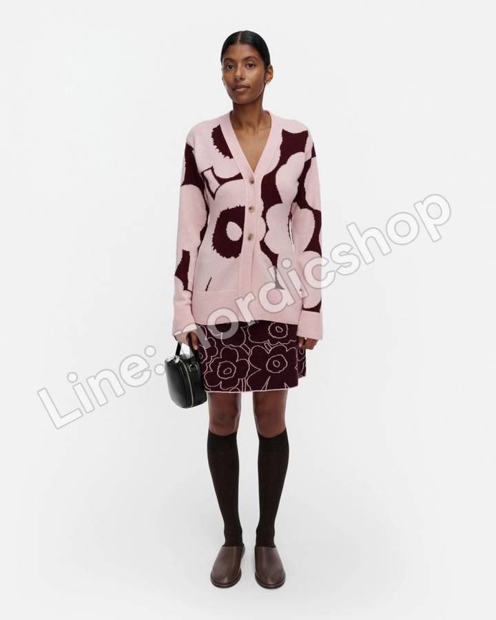 Marimekko Kumma Unikko 針織外套・粉紅、酒紅