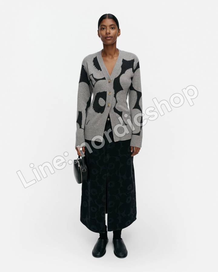 Marimekko Kumma Unikko 針織外套・淺灰、深灰