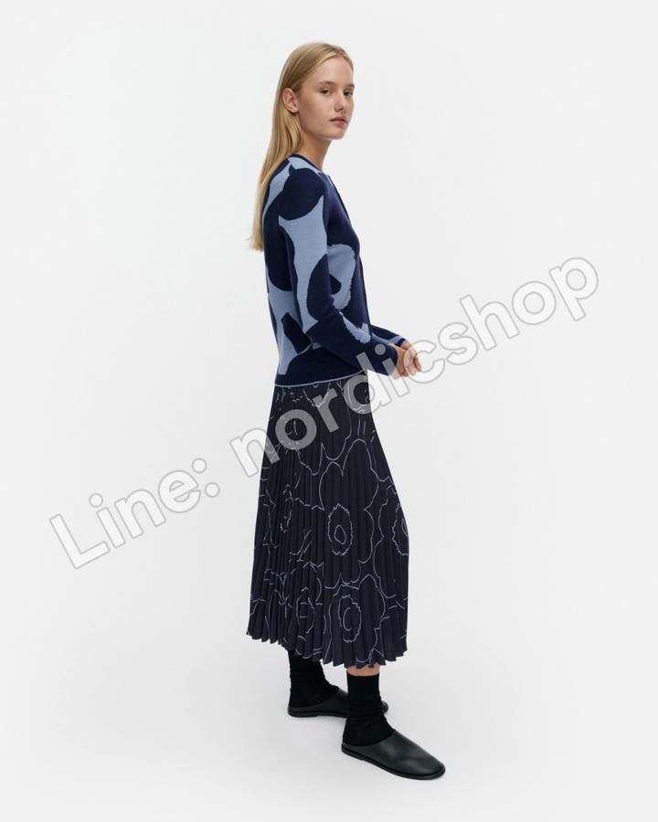 Marimekko Harhautus Unikko 針織外套・深藍、藍色（2）