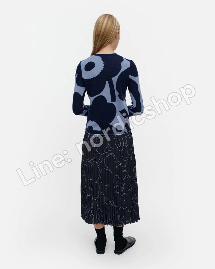 Marimekko Harhautus Unikko 針織外套・深藍、藍色（3）