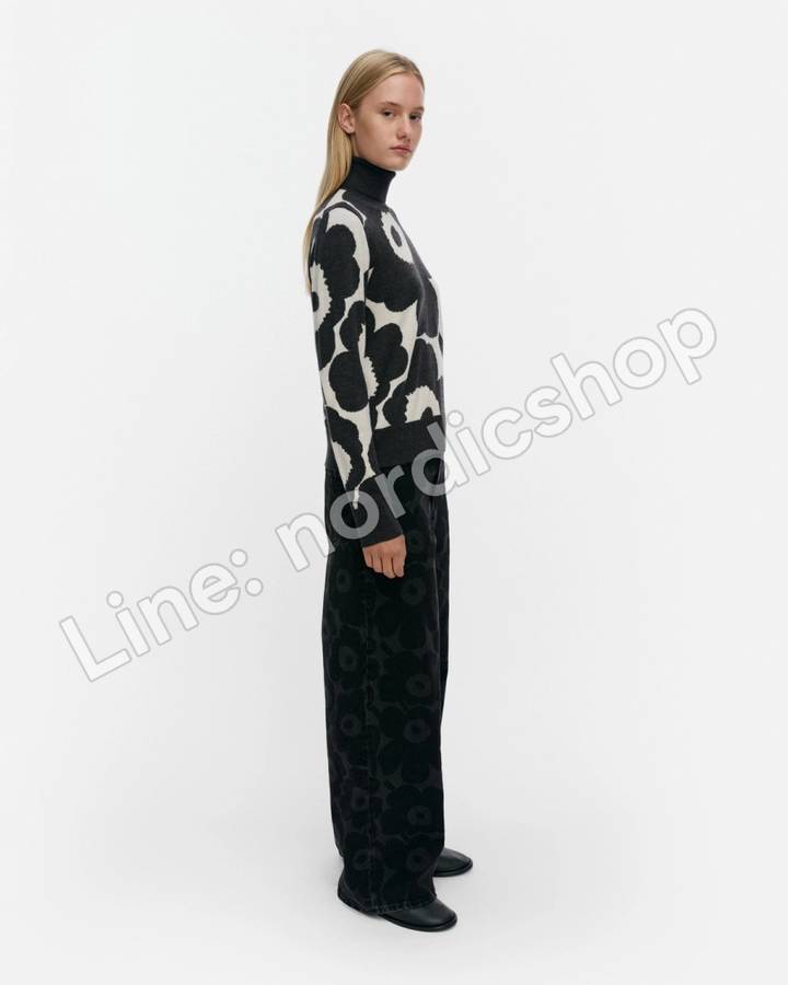 Marimekko RWS Sopimus Unikko 針織上衣・米白、深灰（2）