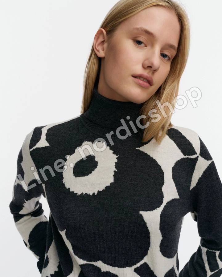 Marimekko RWS Sopimus Unikko 針織上衣・米白、深灰（4）