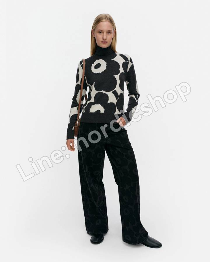 Marimekko RWS Sopimus Unikko 針織上衣・米白、深灰