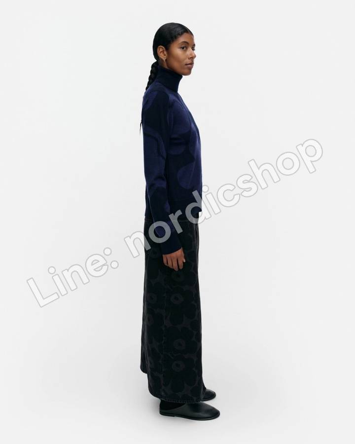 Marimekko RWS Sopimus Kukasta Kukkaan 針織上衣・深藍（2）