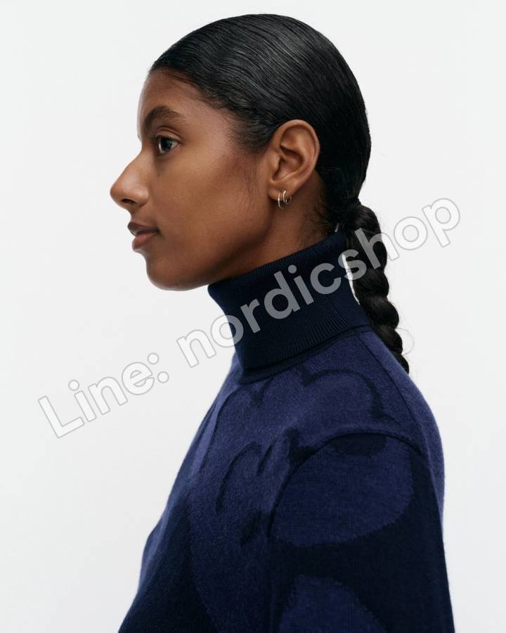 Marimekko RWS Sopimus Kukasta Kukkaan 針織上衣・深藍（4）