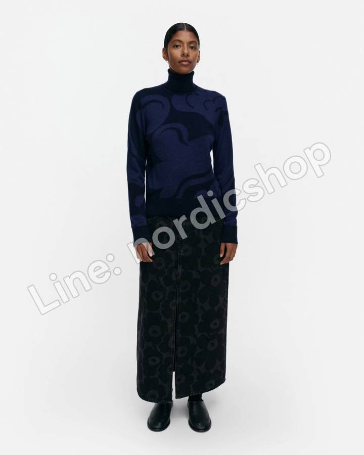 Marimekko RWS Sopimus Kukasta Kukkaan 針織上衣・深藍