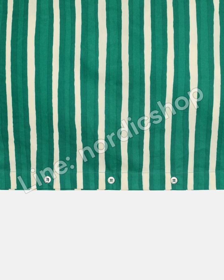 Marimekko Iso Piccolo 被套 150x210 cm・米白、祖母綠(2)