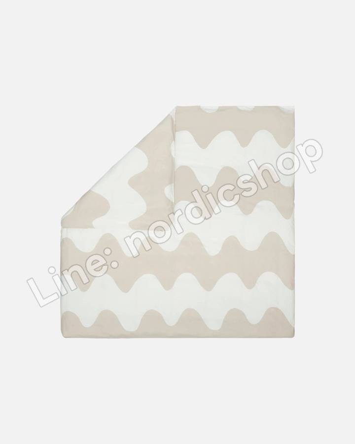 Marimekko Lokki 被套 240x220 cm・白色、米色(2)