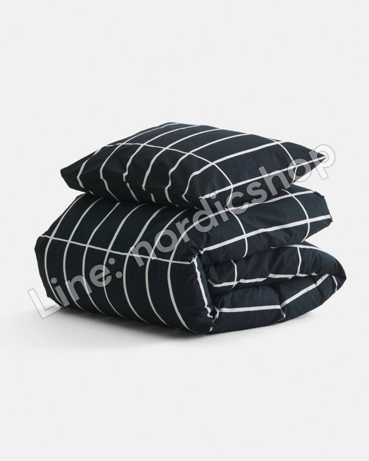 Marimekko Tiiliskivi 被套 150x210 cm・黑色、白色（3）