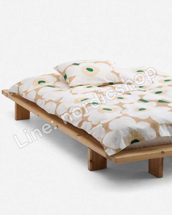 Marimekko Unikko 枕頭套 50x60 cm・沙色、米白、乾草綠、祖母綠(2)