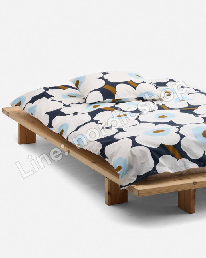 Marimekko Unikko 枕頭套 50x60 cm・藍莓色、米白、冰藍(2)