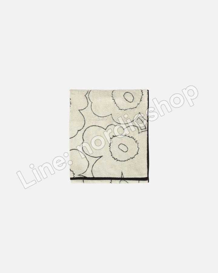 Marimekko Piirto Unikko 浴巾 100x160 cm・米白、黑色（4）