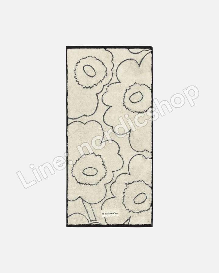 Marimekko Piirto Unikko 擦手巾 50x100 cm・米白、黑色(2)