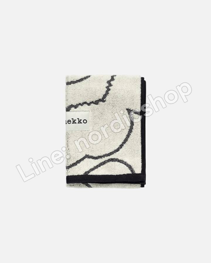 Marimekko Piirto Unikko 小毛巾 30x50 cm・米白、黑色(2)