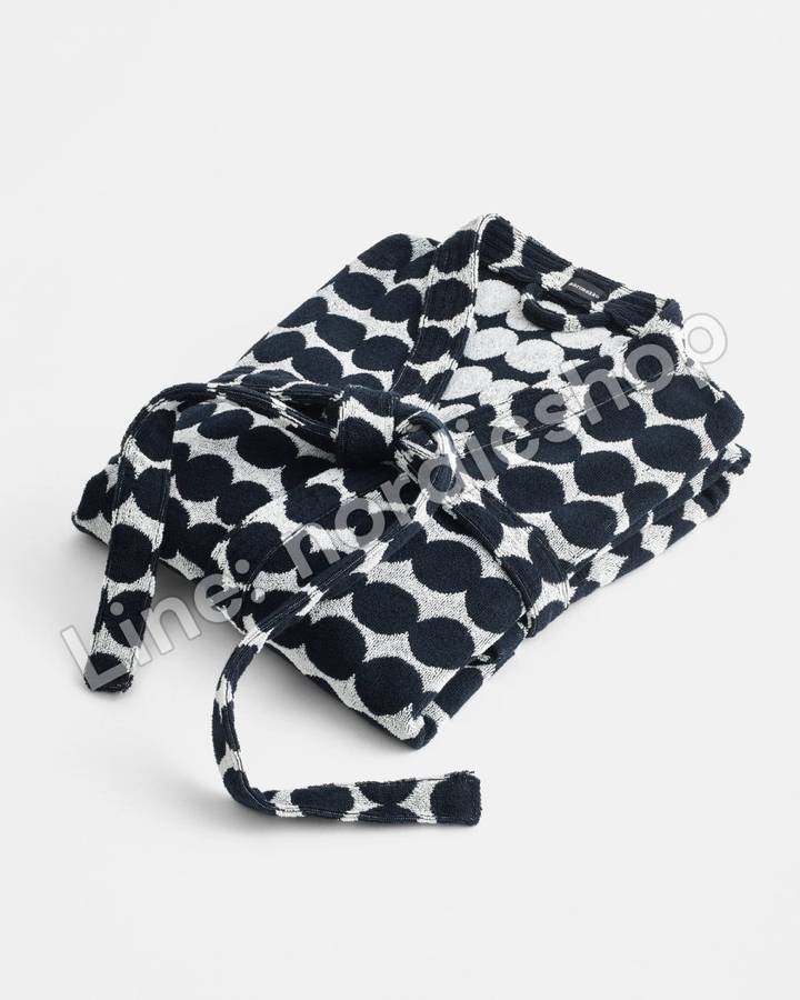 Marimekko Räsymatto 浴袍・白色、黑色(2)
