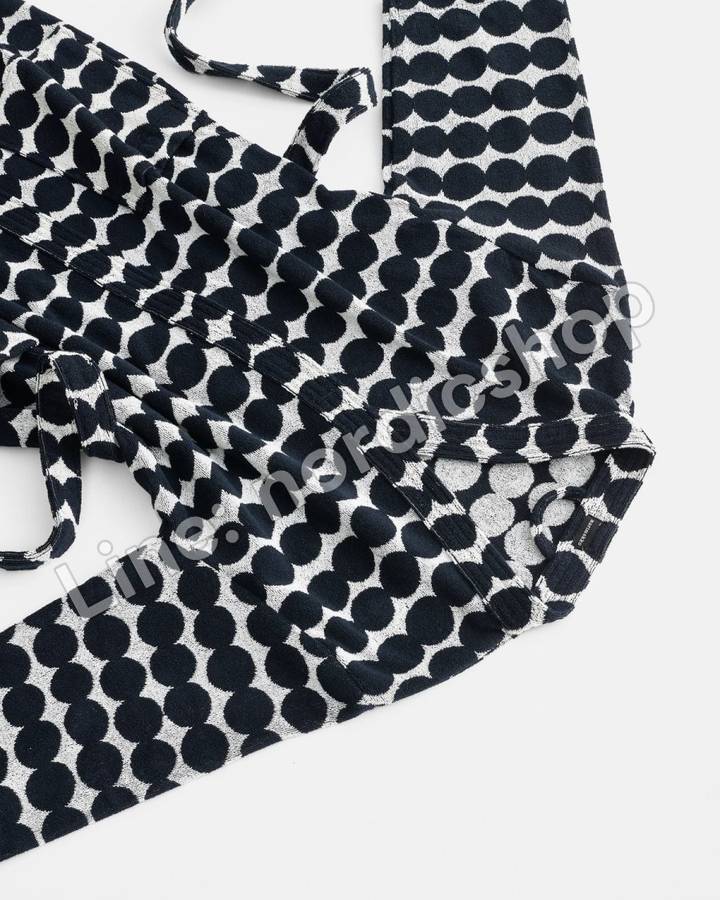 Marimekko Räsymatto 浴袍・白色、黑色(3)