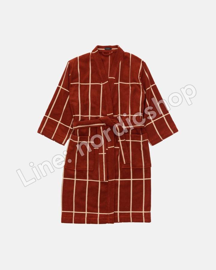 Marimekko Tiiliskivi 浴袍・乾草綠、磚紅