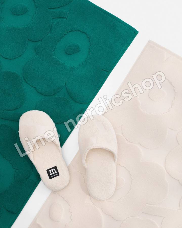 Marimekko Unikko 浴室腳踏墊 50x80 cm・米白（2）