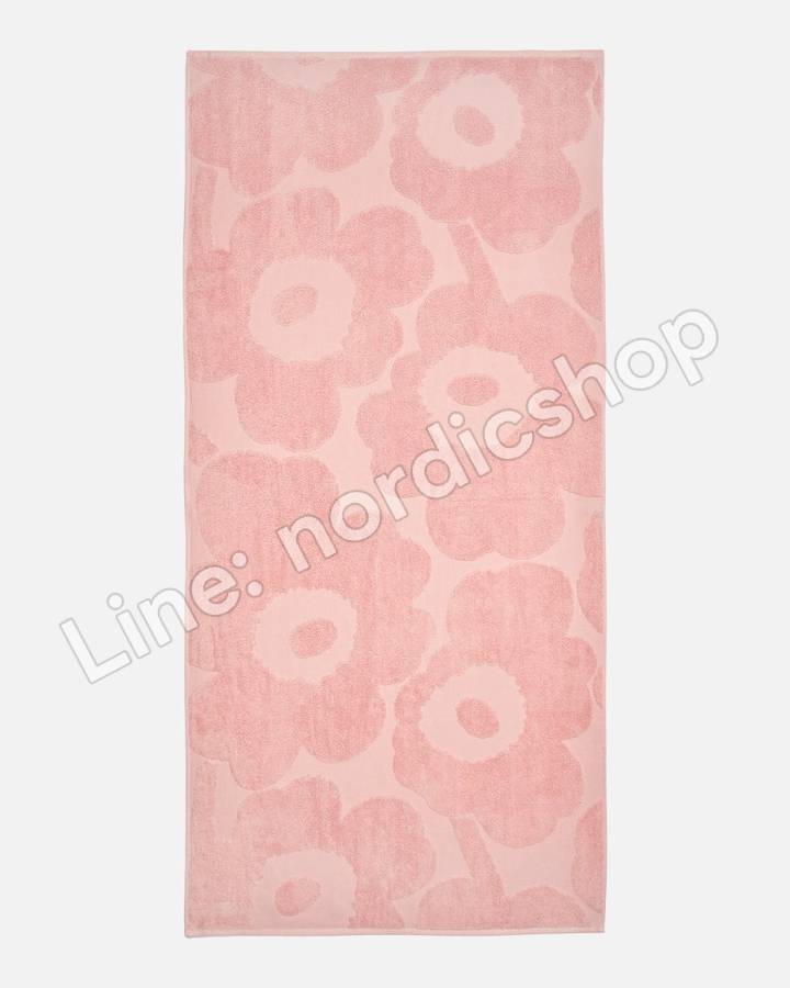 Marimekko Unikko solid 浴巾 70x150 cm・亮粉紅