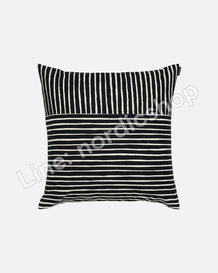 Marimekko Piccolo 抱枕套 50x50 cm・黑色、原棉色