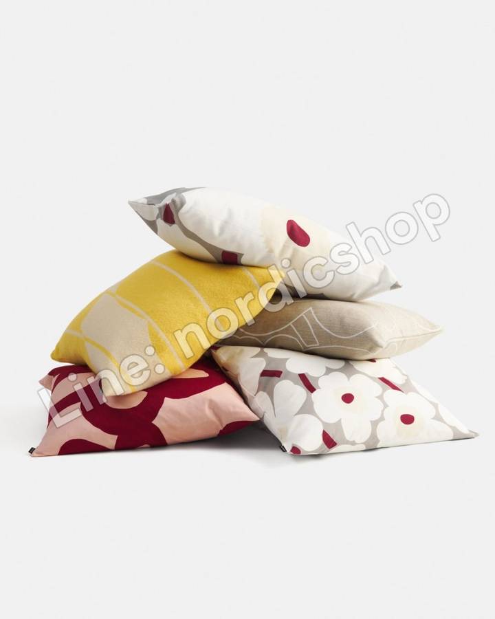 Marimekko Piirto Unikko 抱枕套 40x60 cm・沙色、白色(2)