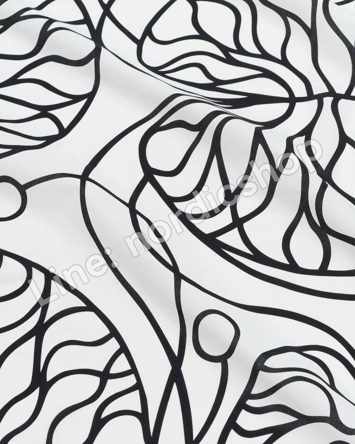 Marimekko Bottna 棉布・白色、黑色(2)