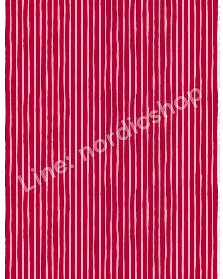 Marimekko Iso Piccolo 棉布・粉紅、蔓越莓紅