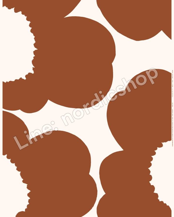 Marimekko Iso Unikko 棉緞布・米白、栗色