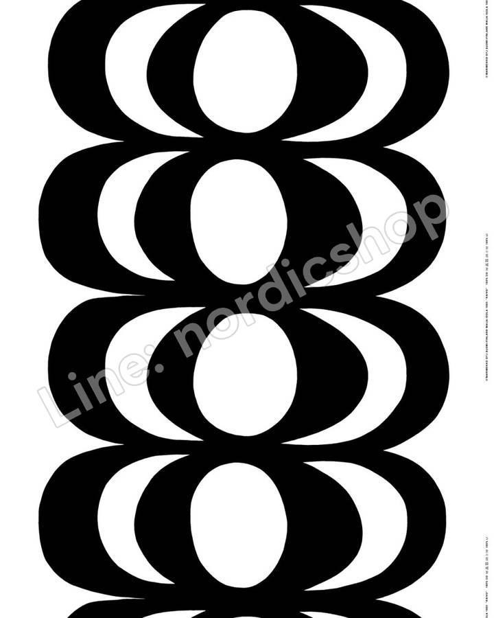 Marimekko Kaivo 棉布・白色、黑色(3)