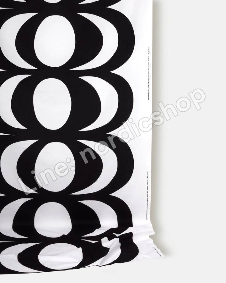 Marimekko Kaivo 棉布・白色、黑色(4)