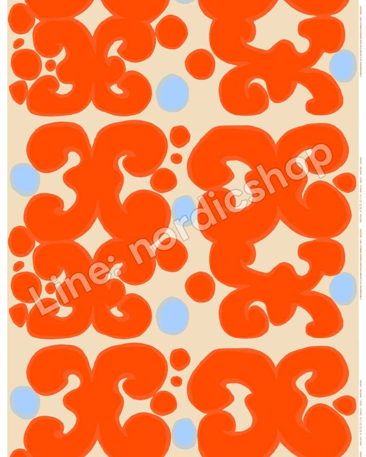Marimekko Keidas 棉布・薑黃、橘紅