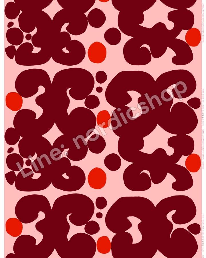Marimekko Keidas 棉布・粉紅、酒紅
